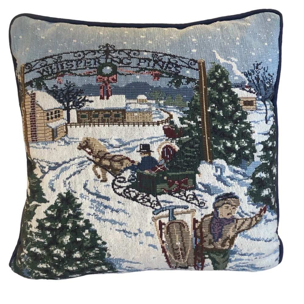 Winter Decorative Snowy Scene Pillow - Picture 7 of 7